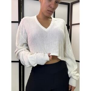 Oversized Crop Top Sweater Soft Medium